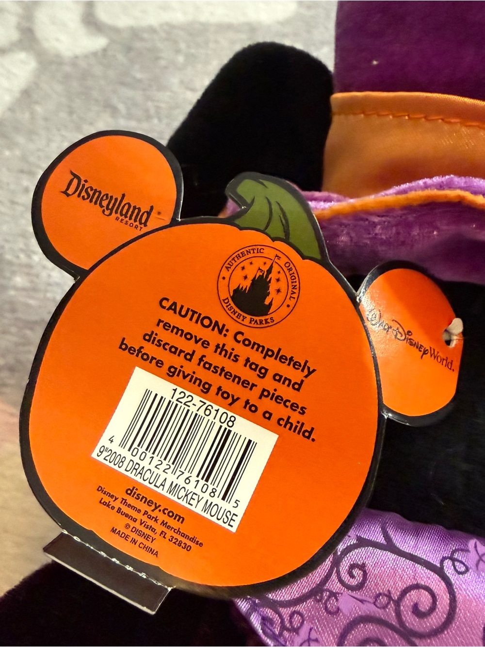 Vintage Walt Disney World 2008 Happy Halloween Mickey Mouse Plush - Picture 9 of 11